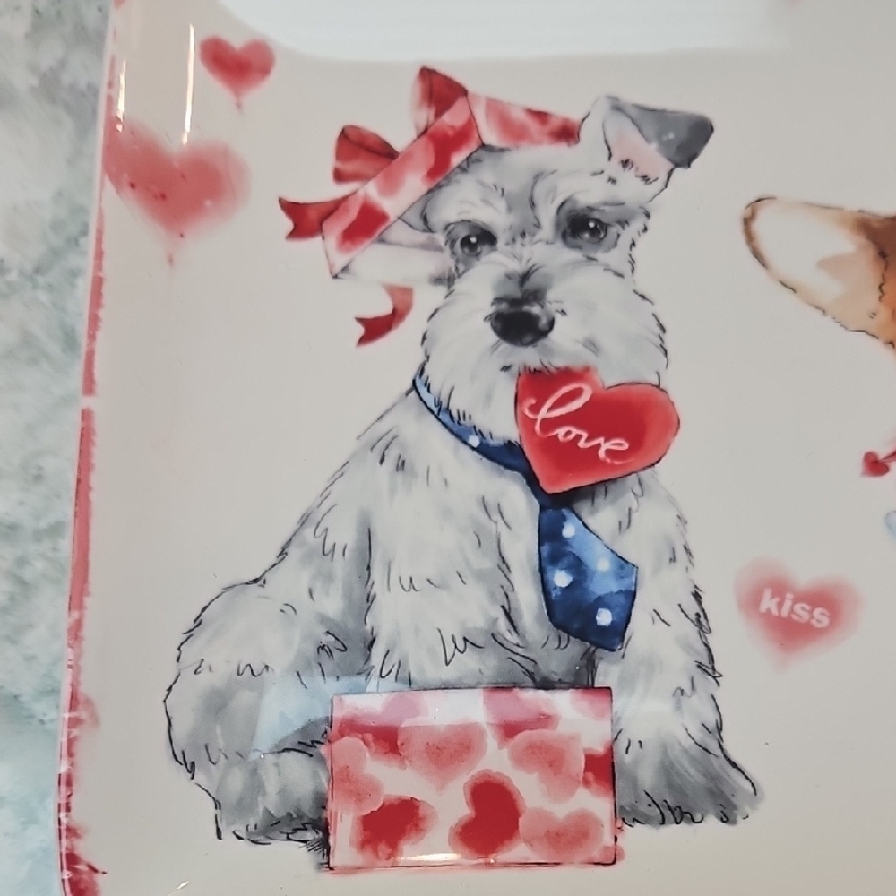 Charming Dog-Themed Ceramic Tray